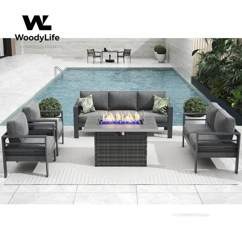 Outdoor Furniture Fire Table - Juego de Muebles de Patio Modernos
