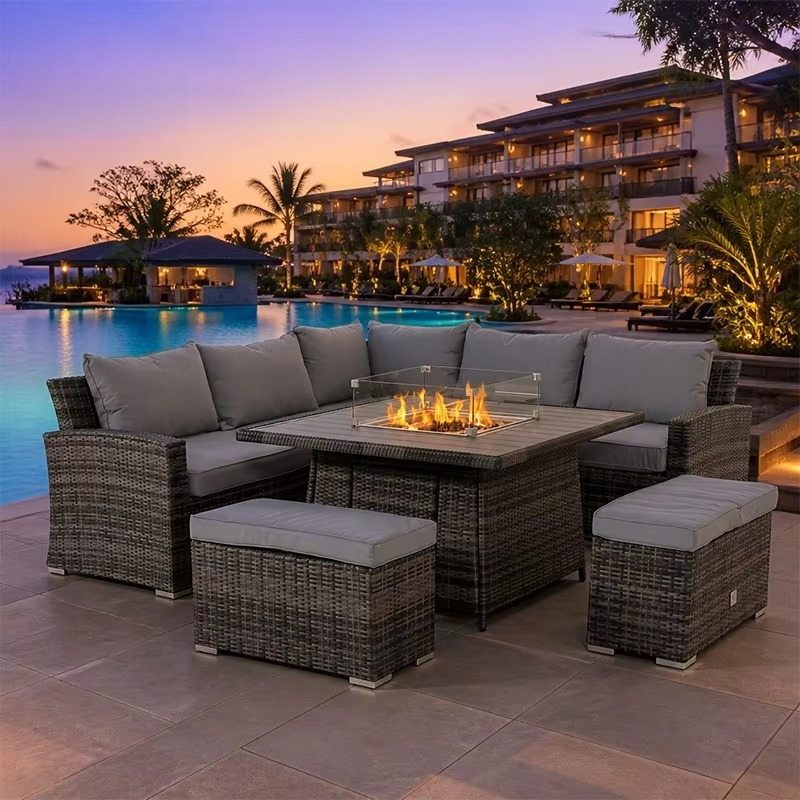 Outdoor Furniture Fire Pit - Juego de Muebles de Jardín Modernos