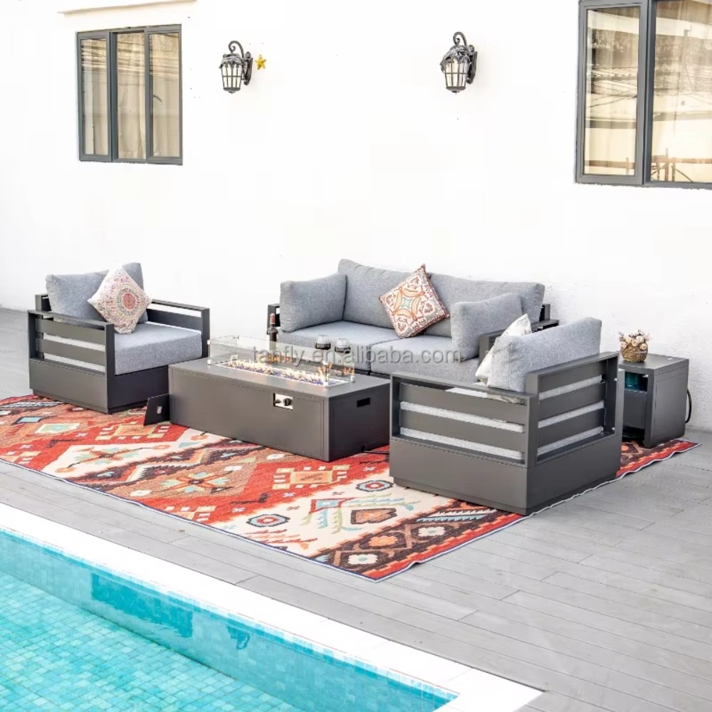 Outdoor Furniture Fire Table - Conjunto de Muebles de Jardín Modernos