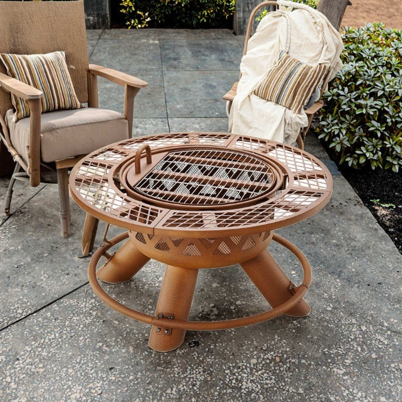 Outdoor Furniture Fire Table - Brasero y Parrilla de Carbón de