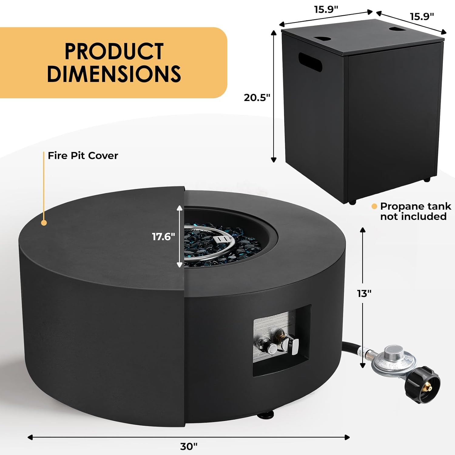 Juego de fogón de propano redo - Outdoor Furniture Fire Table reseña y precio