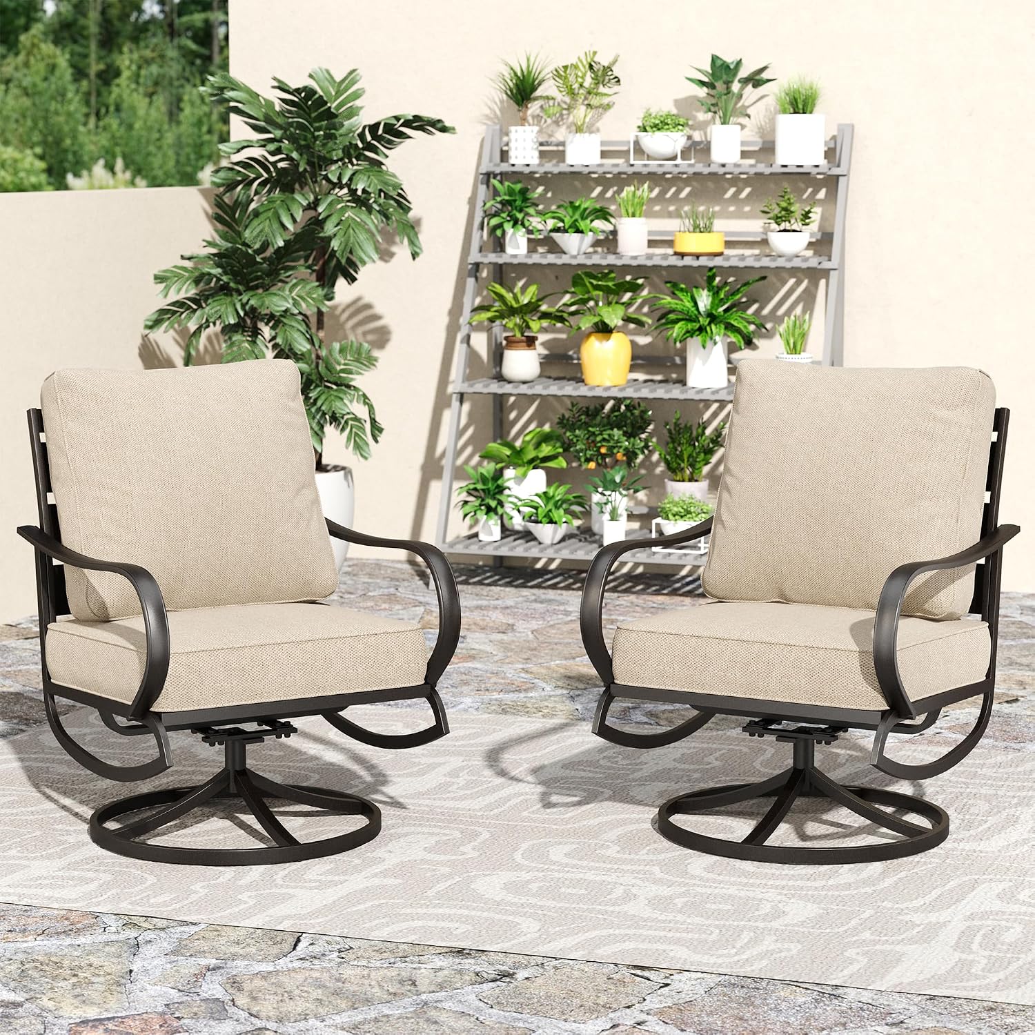 Juego de 2 Sillas Giratorias p - Deck Chair Lounger reseña y precio