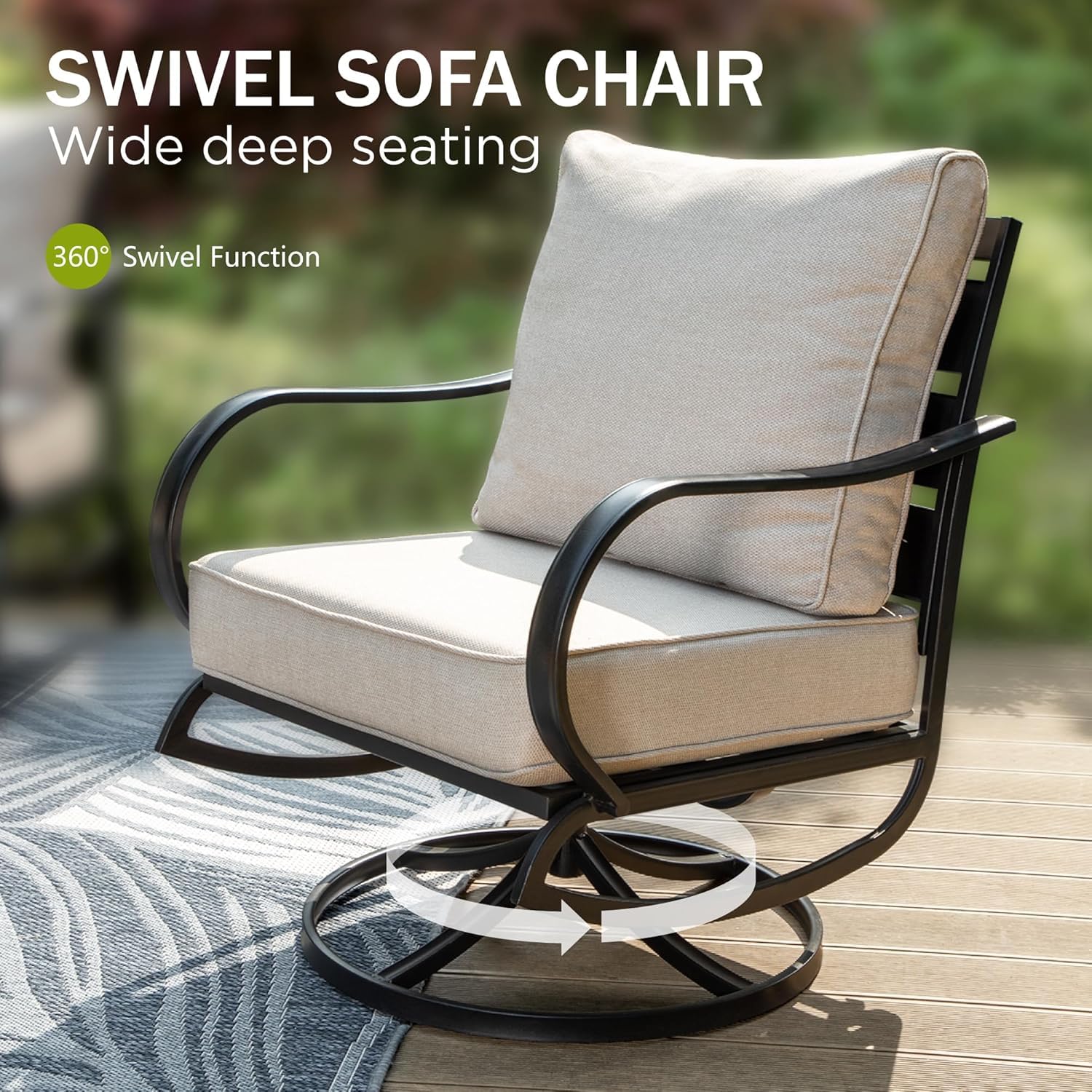 Juego de 2 Sillas Giratorias p - Deck Chair Lounger reseña y precio
