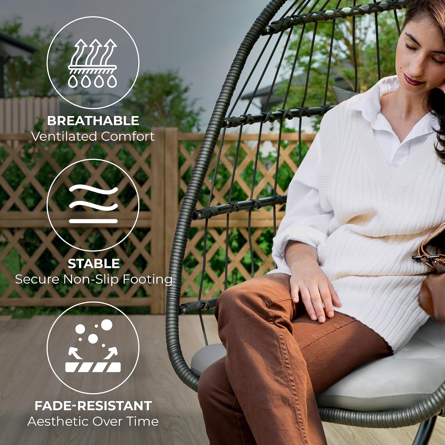 Silla Colgante Tipo Huevo con  - Hanging Egg Chair reseña y precio