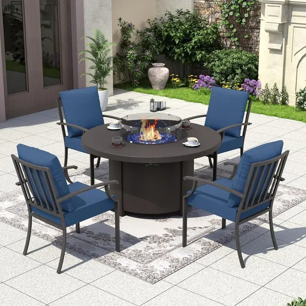 Juego de Muebles de Patio de 5 - Outdoor Furniture Fire Table reseña y precio