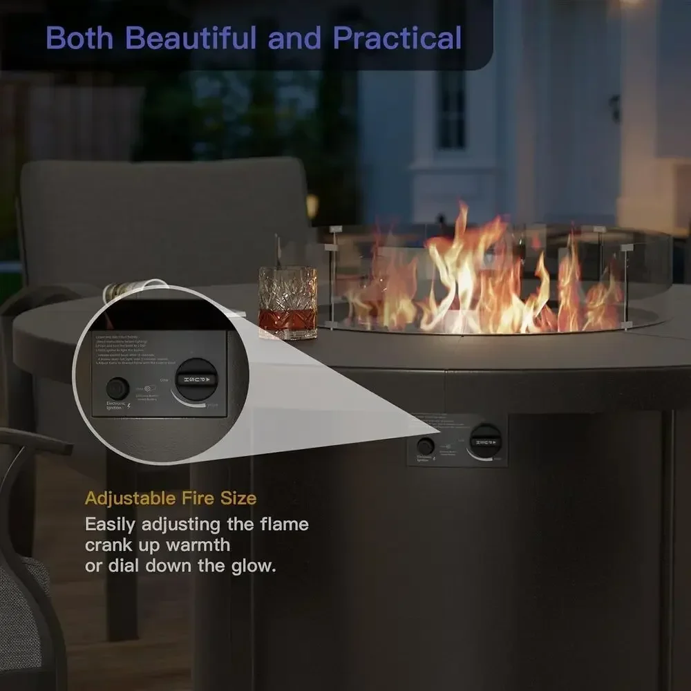 Juego de Muebles de Patio de 5 - Outdoor Furniture Fire Table reseña y precio
