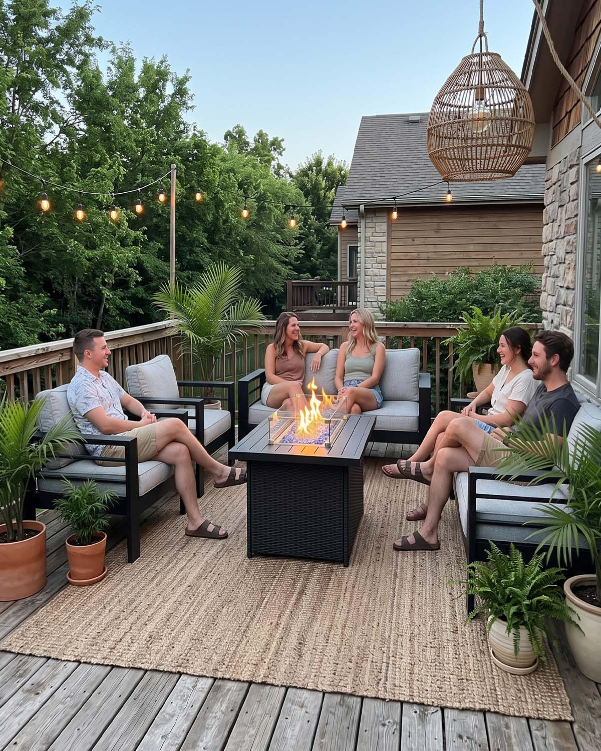 Conjunto de muebles de alumini - Outdoor Furniture Fire Table reseña y precio