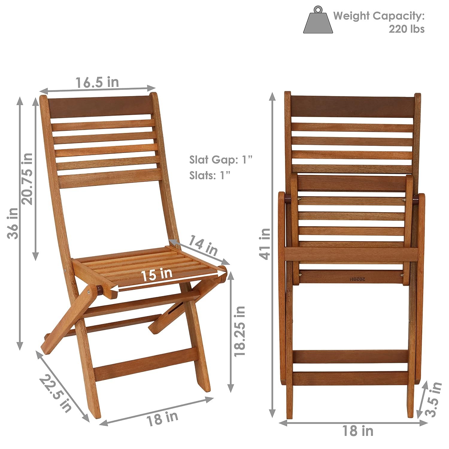 Juego de 2 Sillas Plegables de - Outdoor Furniture Oil Teak reseña y precio