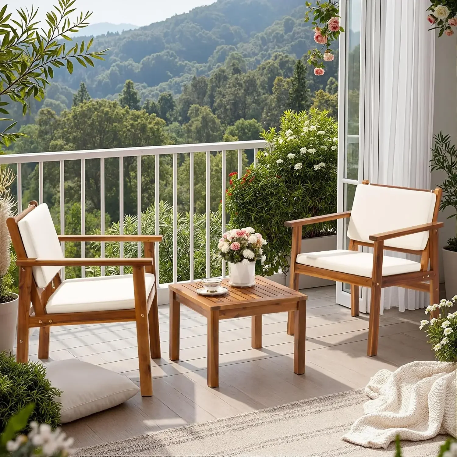 Juego de Muebles de Patio de 3 - Outdoor Furniture Table And Chairs reseña y precio