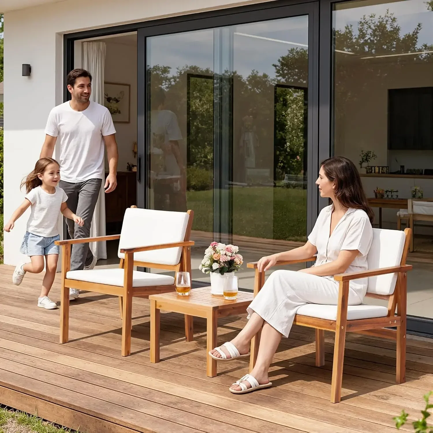 Juego de Muebles de Patio de 3 - Outdoor Furniture Table And Chairs reseña y precio