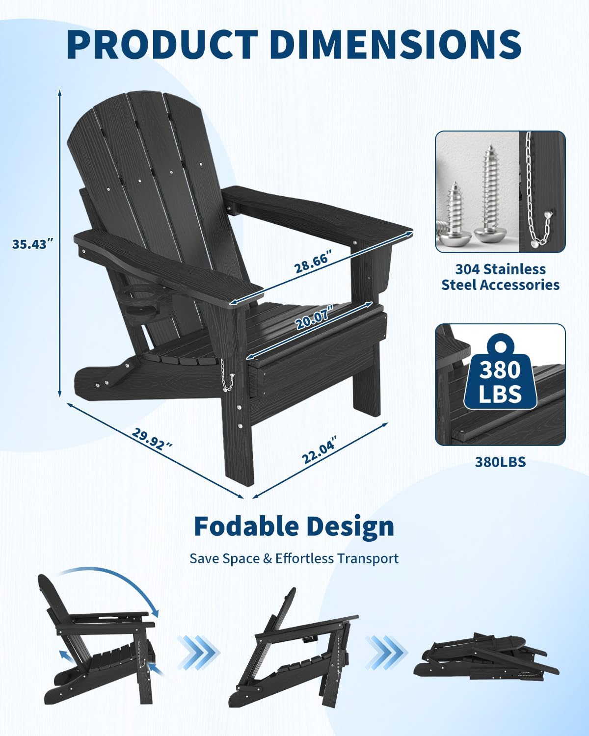 Silla Adirondack Plegable de P - Outdoor Furniture Fire Pit reseña y precio