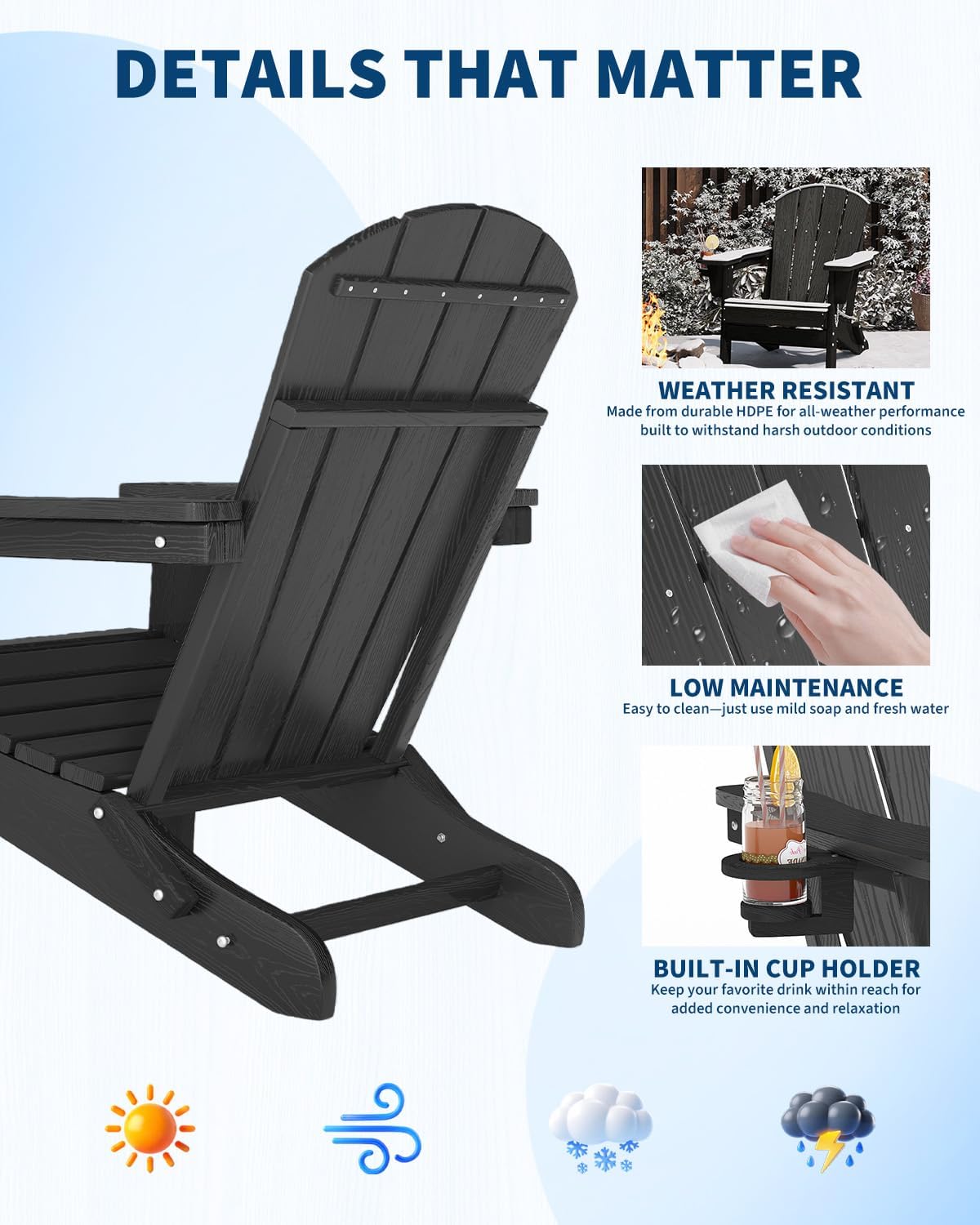 Silla Adirondack Plegable de P - Outdoor Furniture Fire Pit reseña y precio