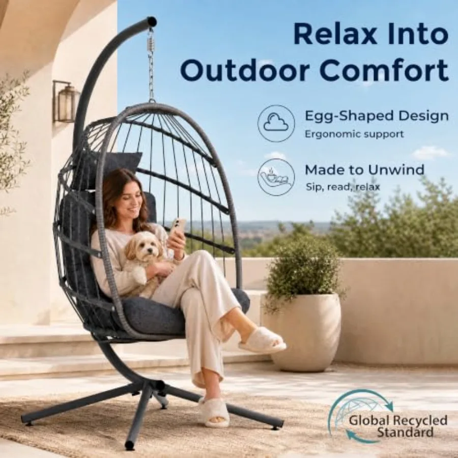 Silla tipo huevo para exterior - Hanging Egg Chair reseña y precio