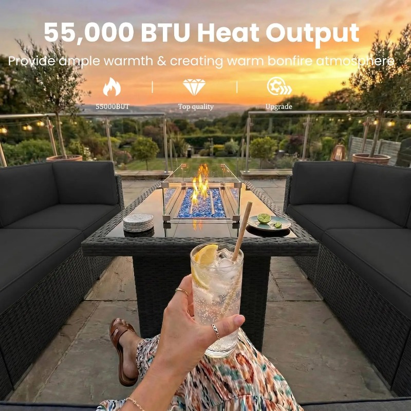 Juego de Sofás Seccionales de  - Outdoor Furniture Fire Table reseña y precio
