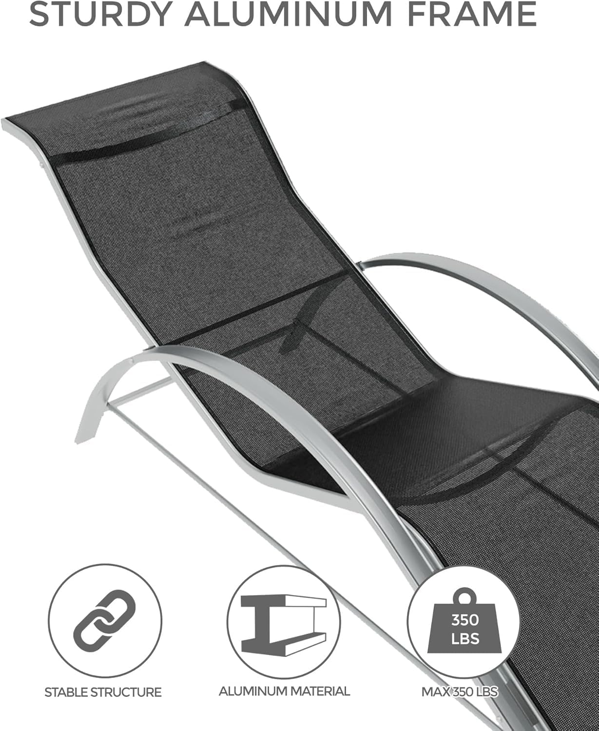 Conjunto de 3 tumbonas para pa - Deck Chair Lounger reseña y precio