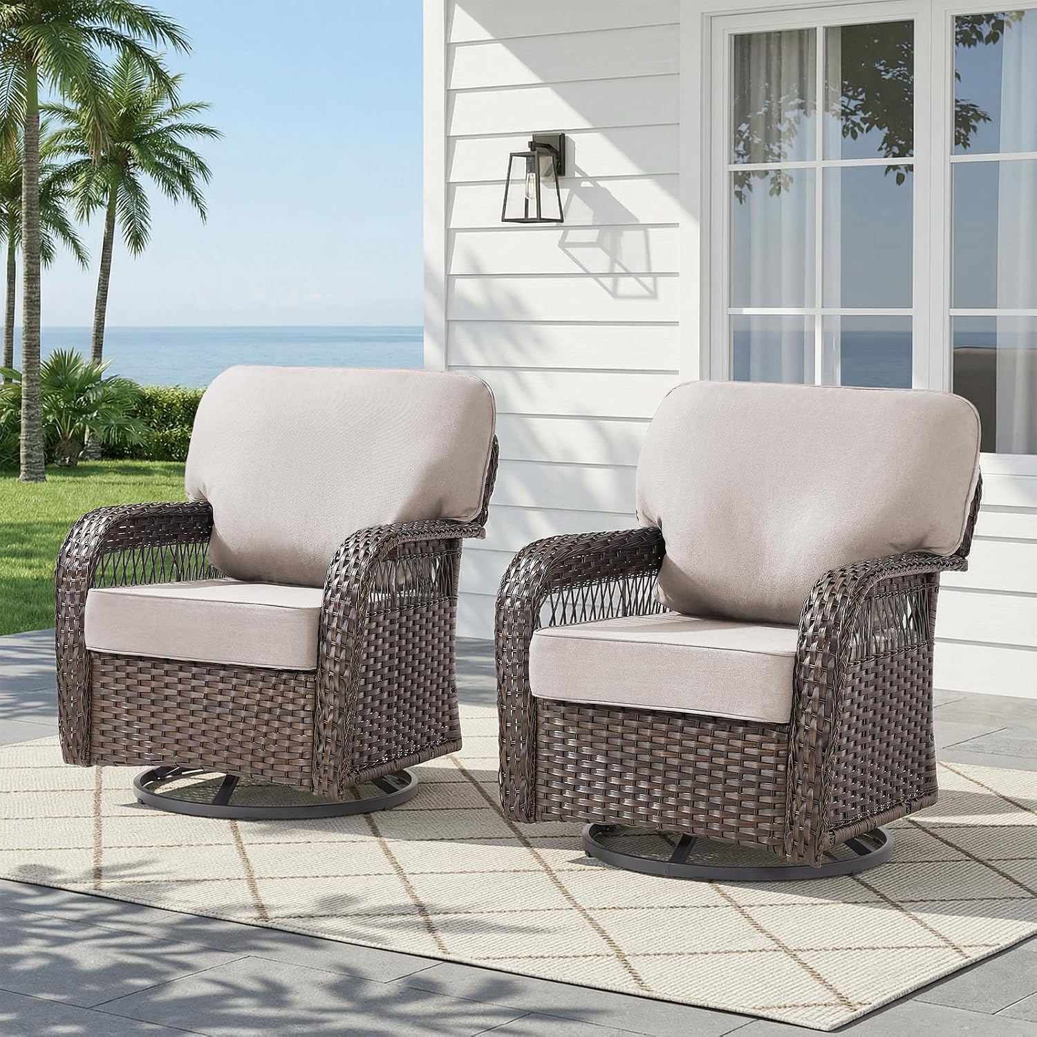 Juego de 2 Sillas Giratorias d - Deck Chair Lounger reseña y precio