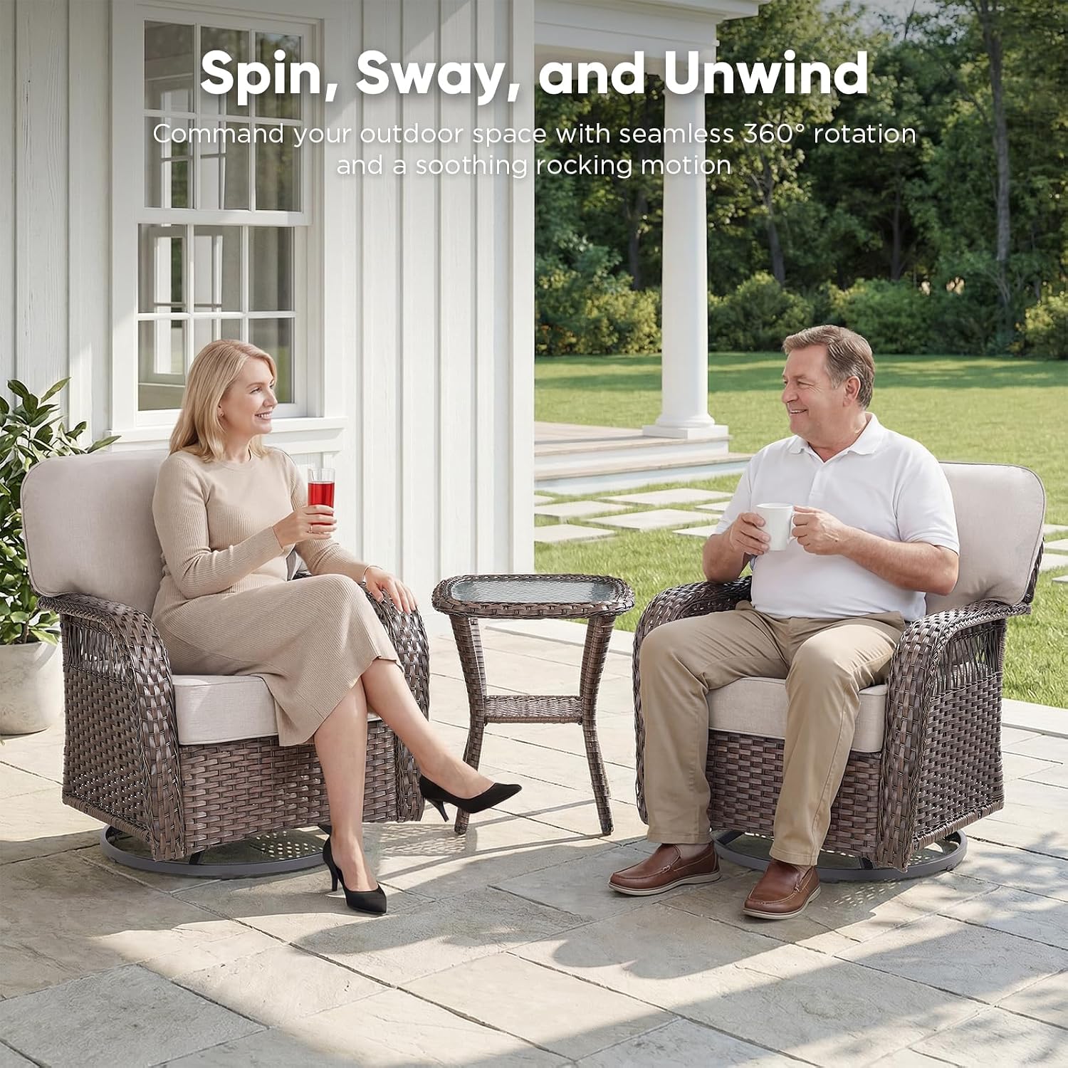 Juego de 2 Sillas Giratorias d - Deck Chair Lounger reseña y precio