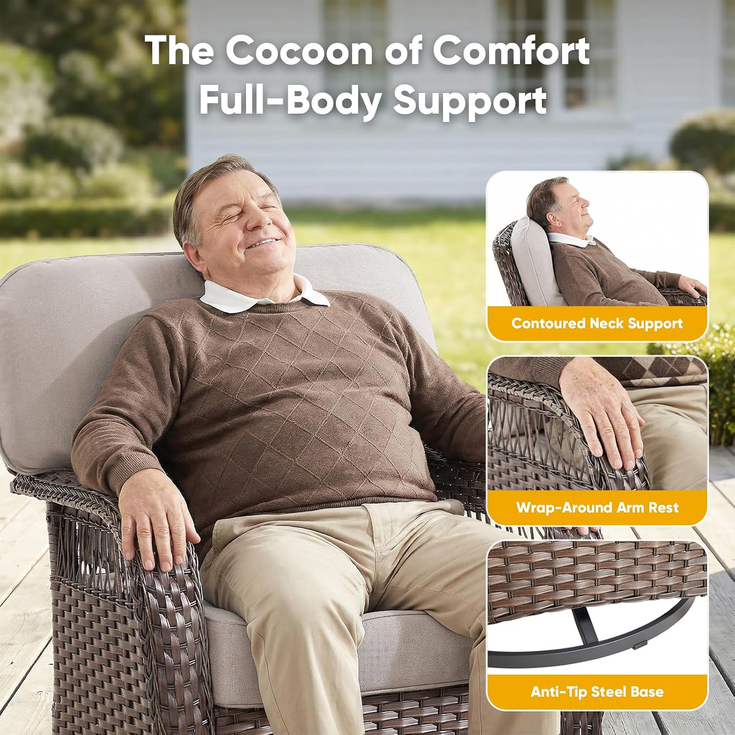 Juego de 2 Sillas Giratorias d - Deck Chair Lounger reseña y precio