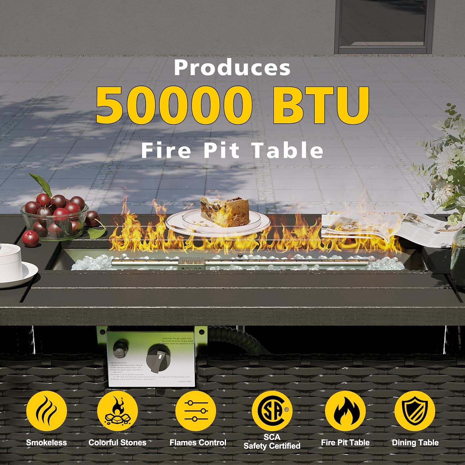 Conjunto de muebles para patio - Outdoor Furniture Fire Table reseña y precio