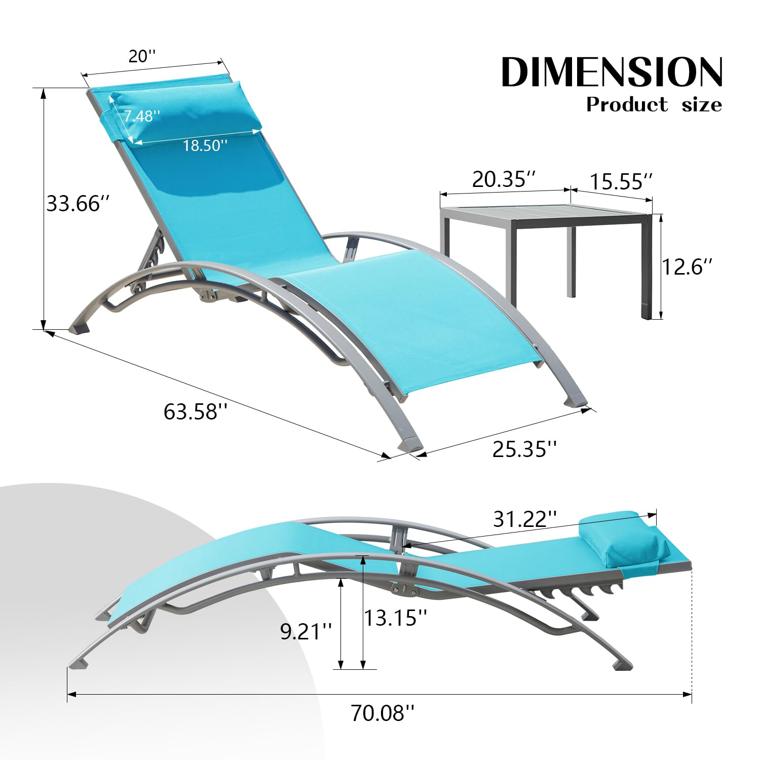 Conjunto de Sillas Reclinables - Deck Chair Lounger reseña y precio