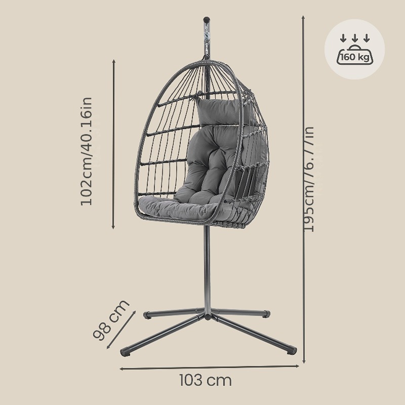 Silla Colgante Tipo Huevo con  - Hanging Egg Chair reseña y precio