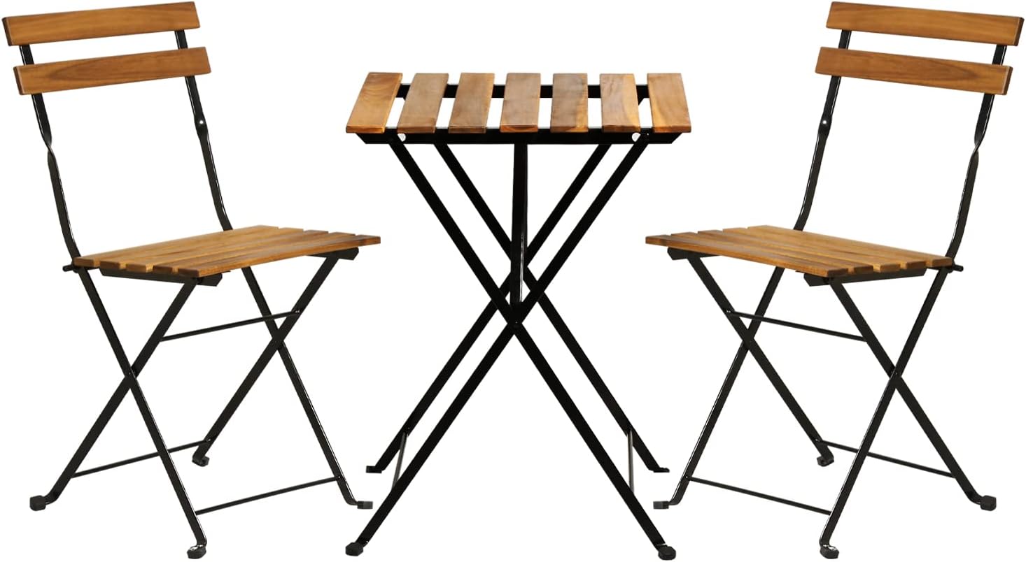 Conjunto de bistró plegable de - Outdoor Furniture Table And Chairs reseña y precio