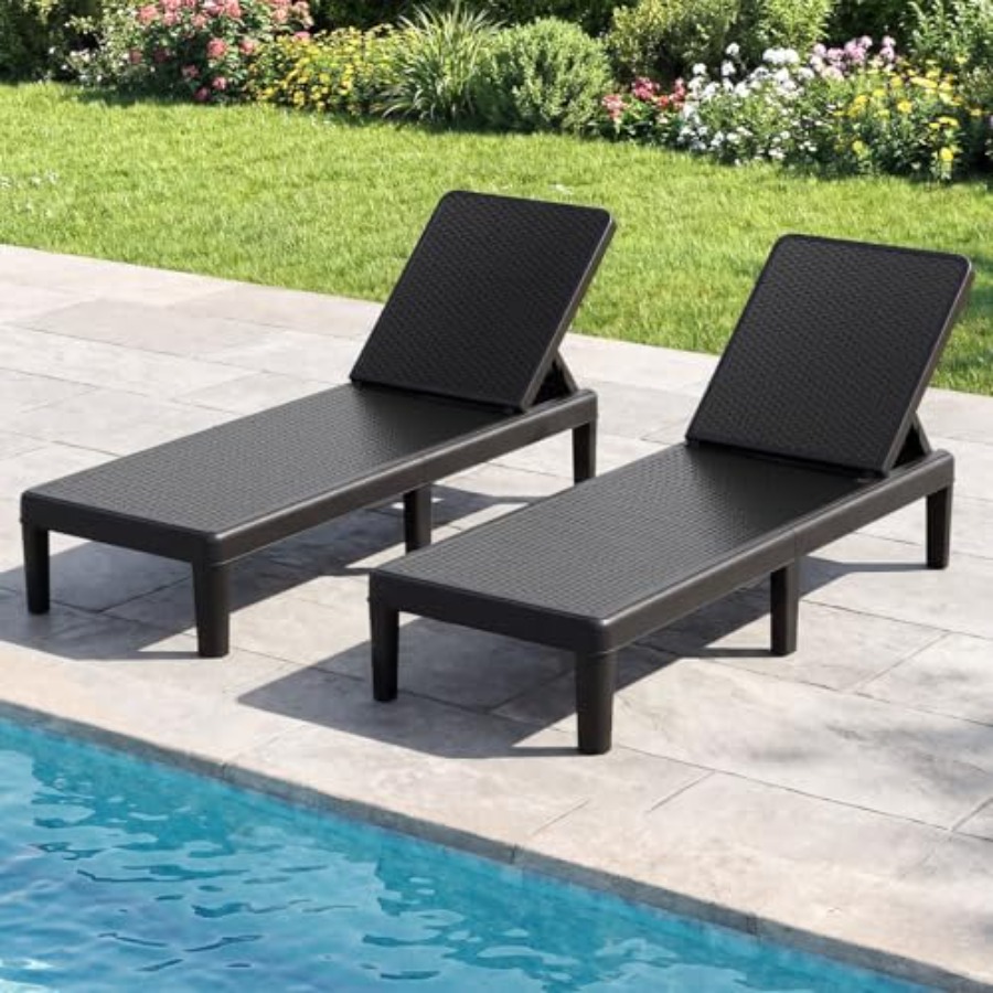 Juego de 2 sillas reclinables  - Deck Chair Lounger reseña y precio