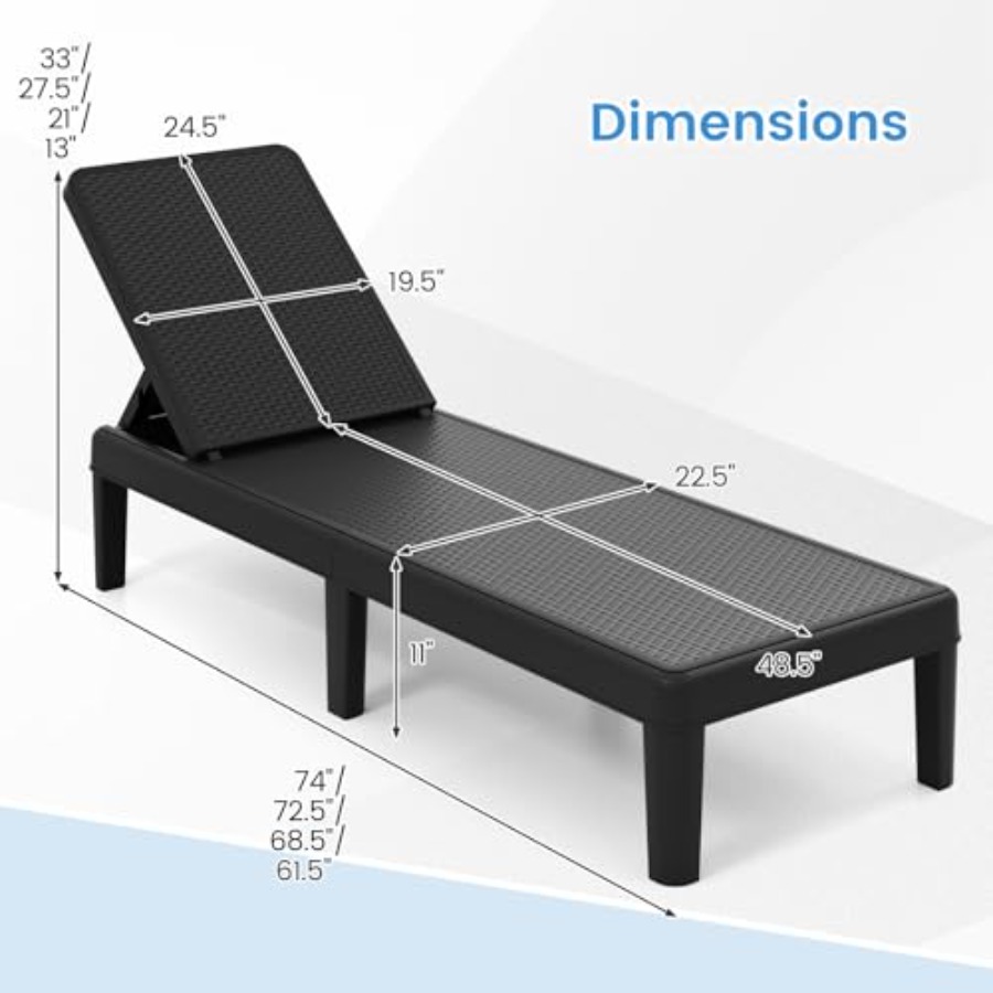 Juego de 2 sillas reclinables  - Deck Chair Lounger reseña y precio