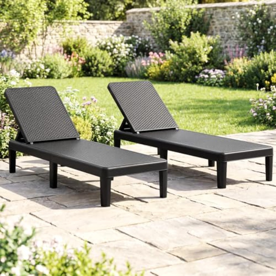 Juego de 2 sillas reclinables  - Deck Chair Lounger reseña y precio