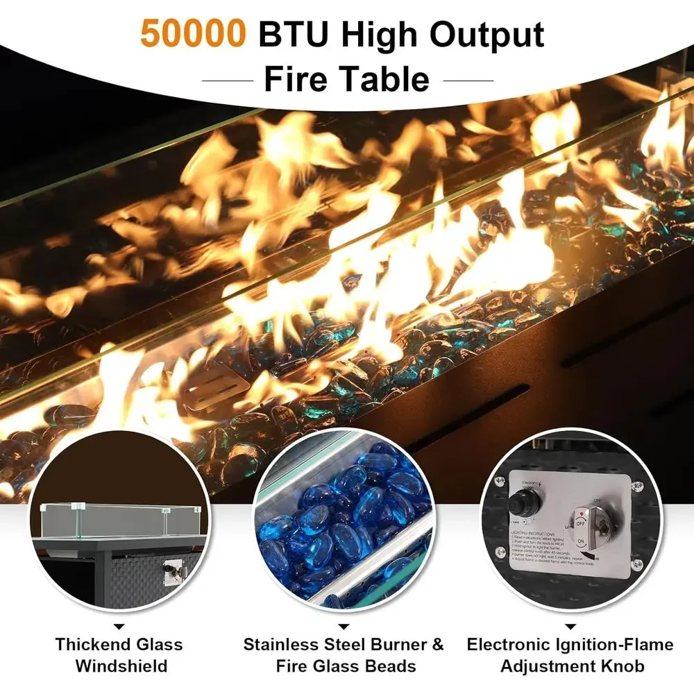 Juego de Muebles de Patio de 8 - Outdoor Furniture Fire Table reseña y precio