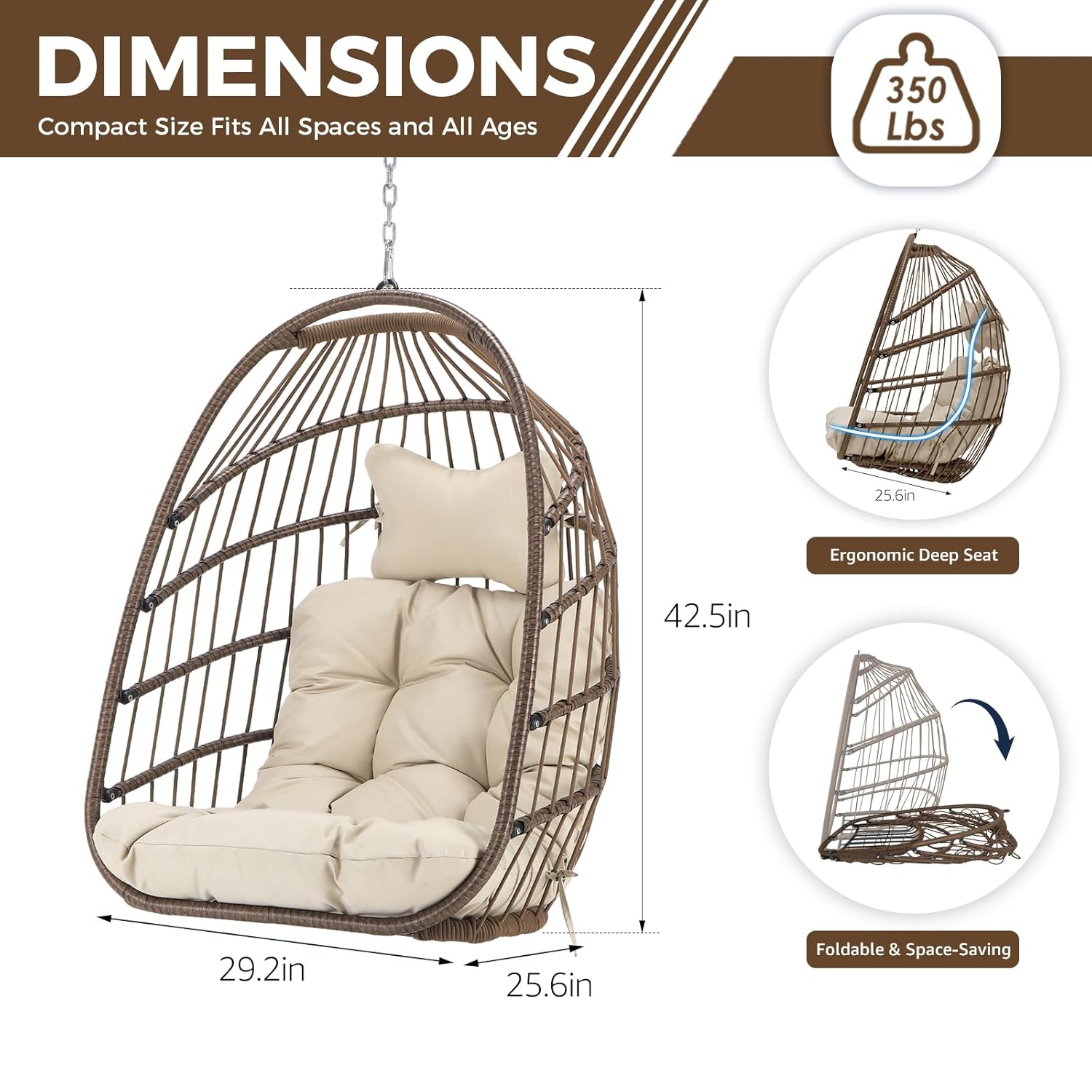 Silla Colgante Tipo Huevo para - Hanging Egg Chair reseña y precio