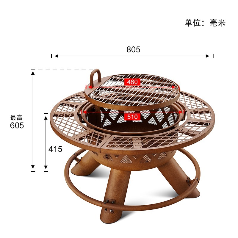 Brasero y Parrilla de Carbón d - Outdoor Furniture Fire Table reseña y precio