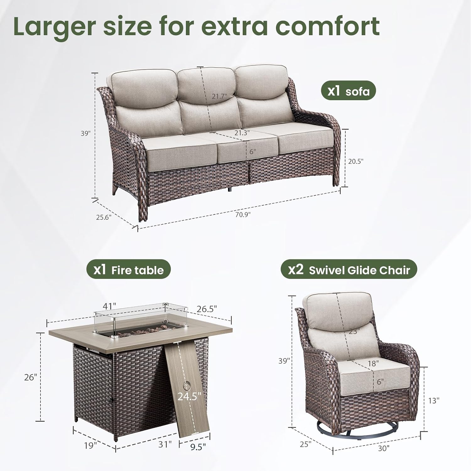 Conjunto de muebles de lujo pa - Outdoor Furniture Fire Table reseña y precio