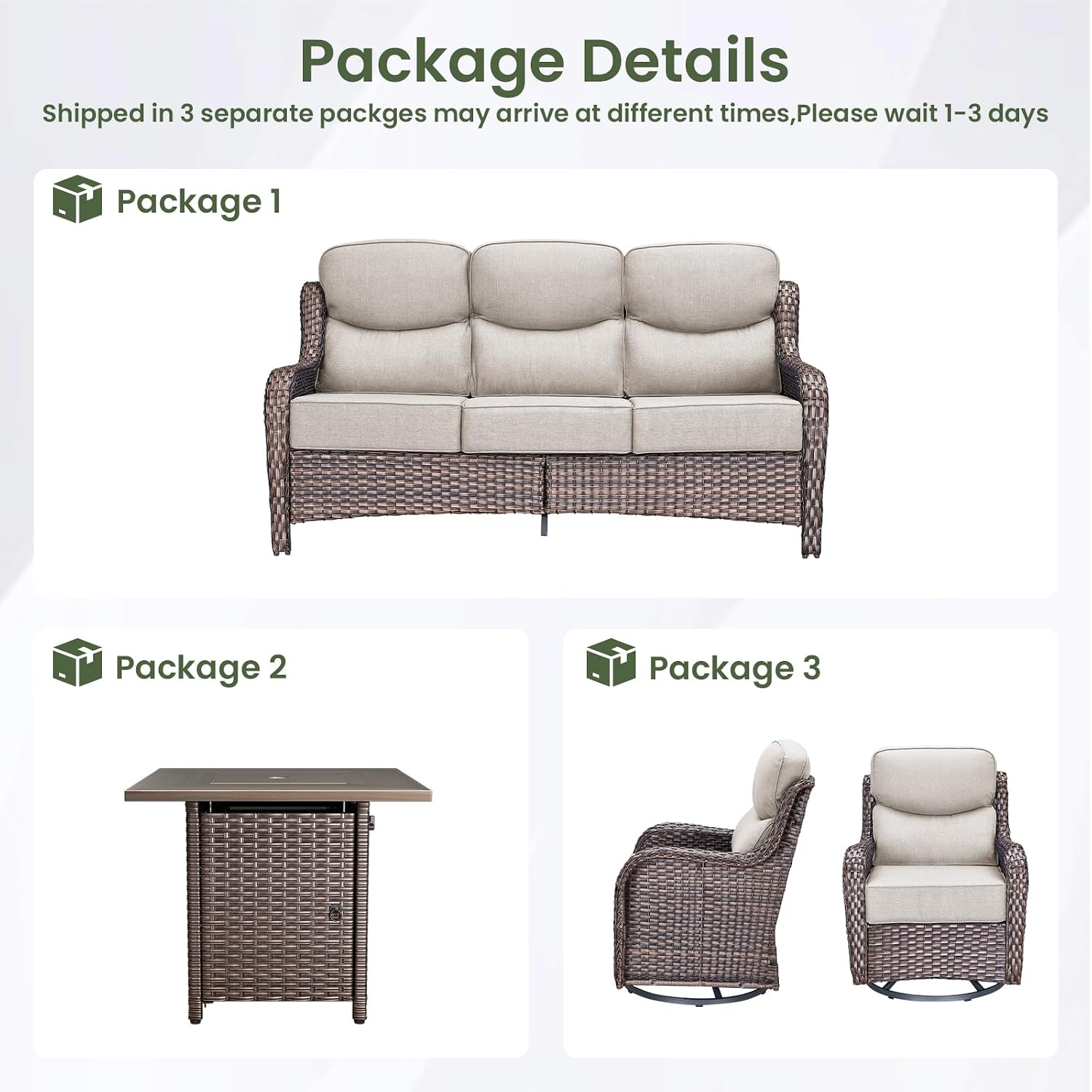 Conjunto de muebles de lujo pa - Outdoor Furniture Fire Table reseña y precio