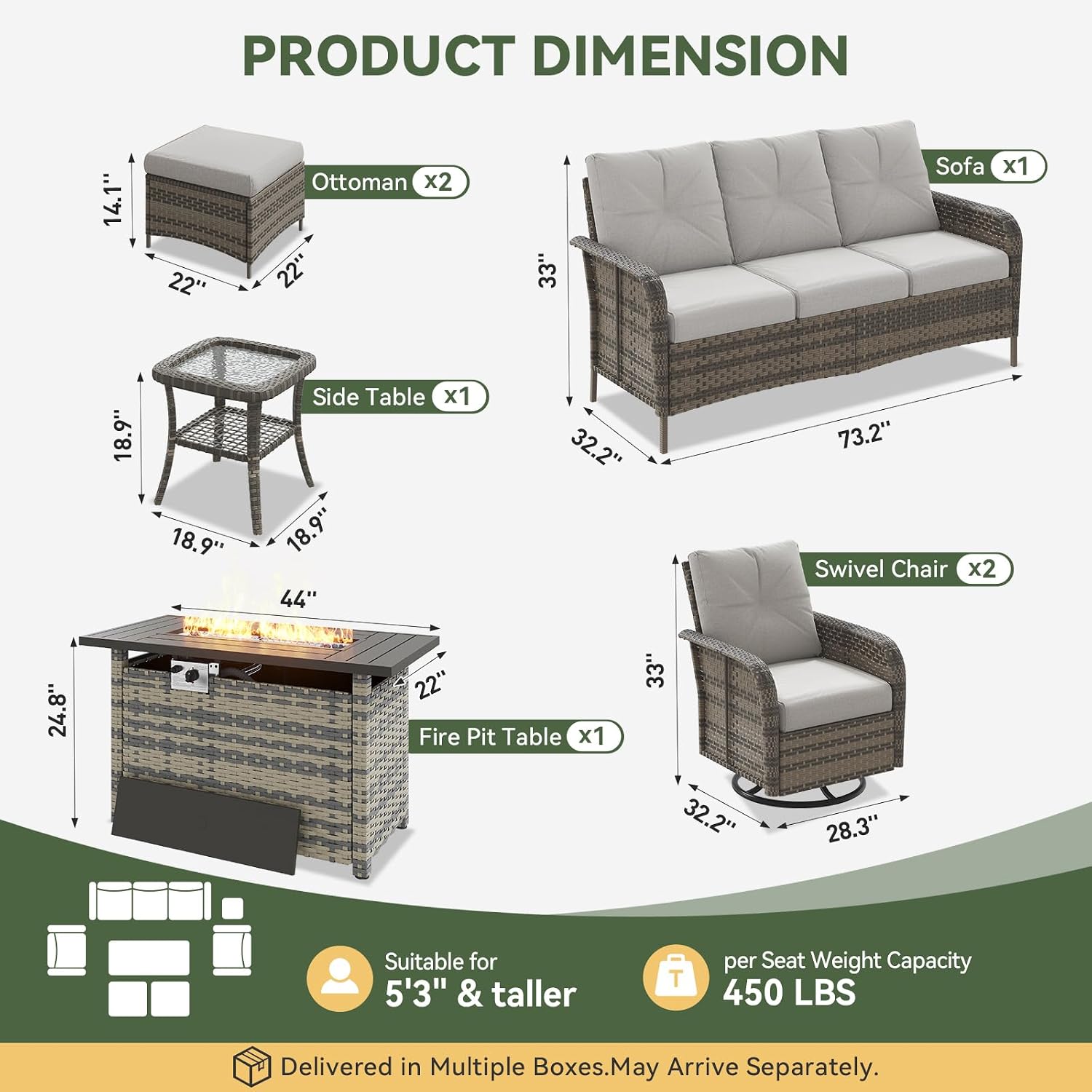 Conjunto de Muebles de Jardín  - Outdoor Furniture Fire Table reseña y precio