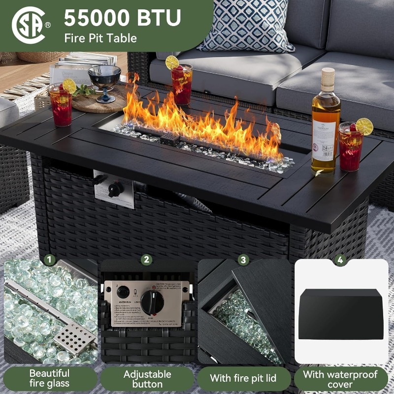 Juego de Muebles de Patio Aoxu - Outdoor Furniture Fire Table reseña y precio