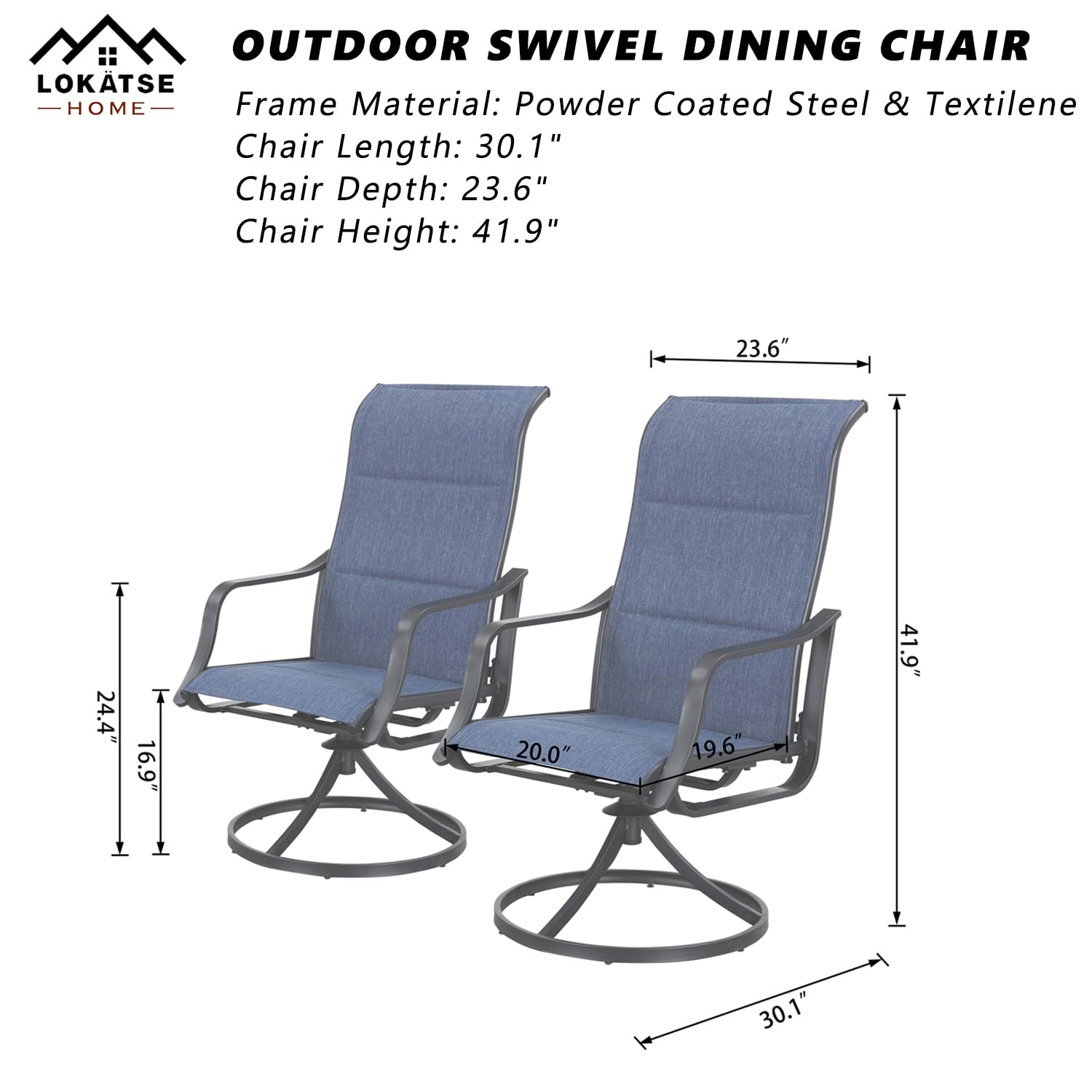 Juego de 4 Sillas Giratorias d - Deck Chair Lounger reseña y precio