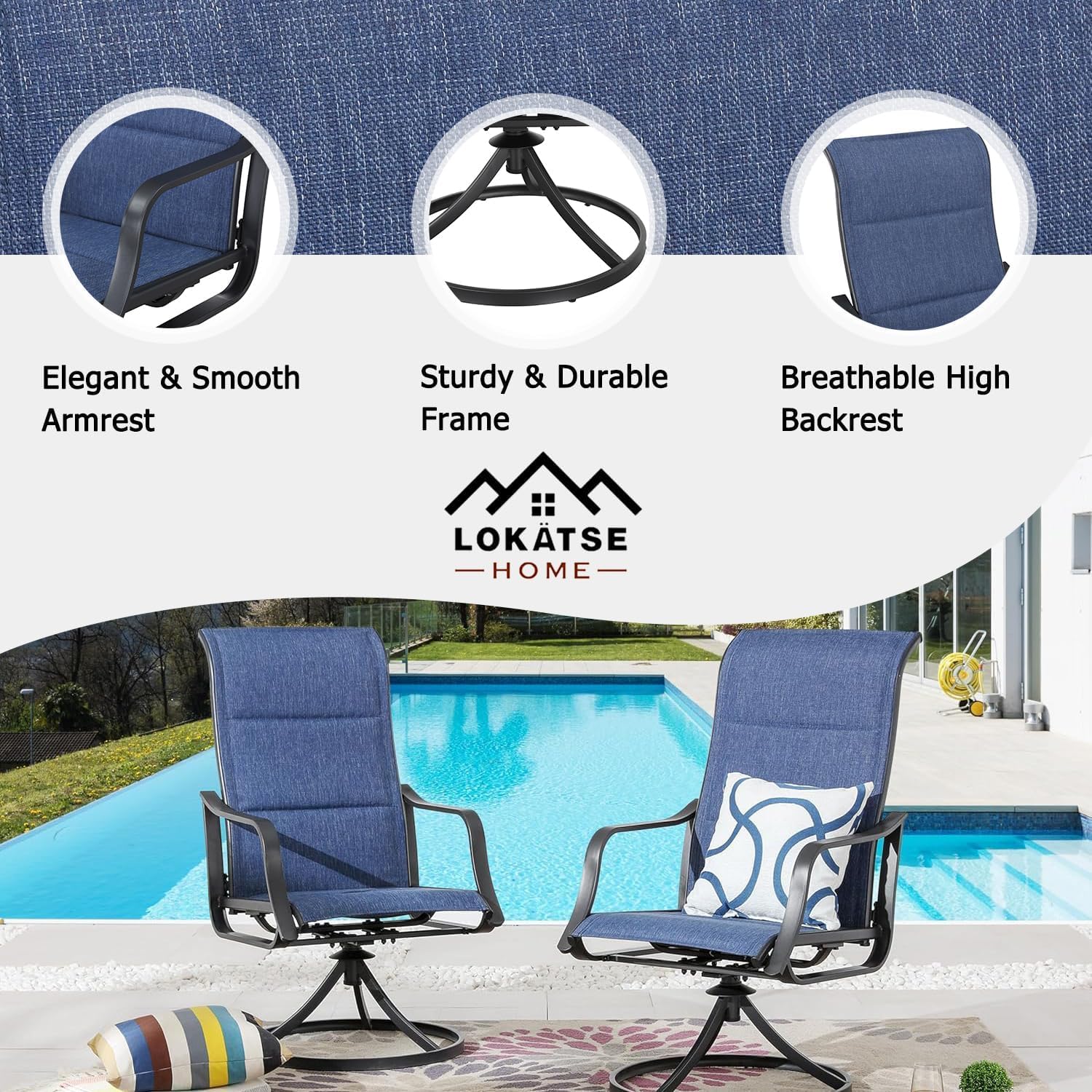 Juego de 4 Sillas Giratorias d - Deck Chair Lounger reseña y precio