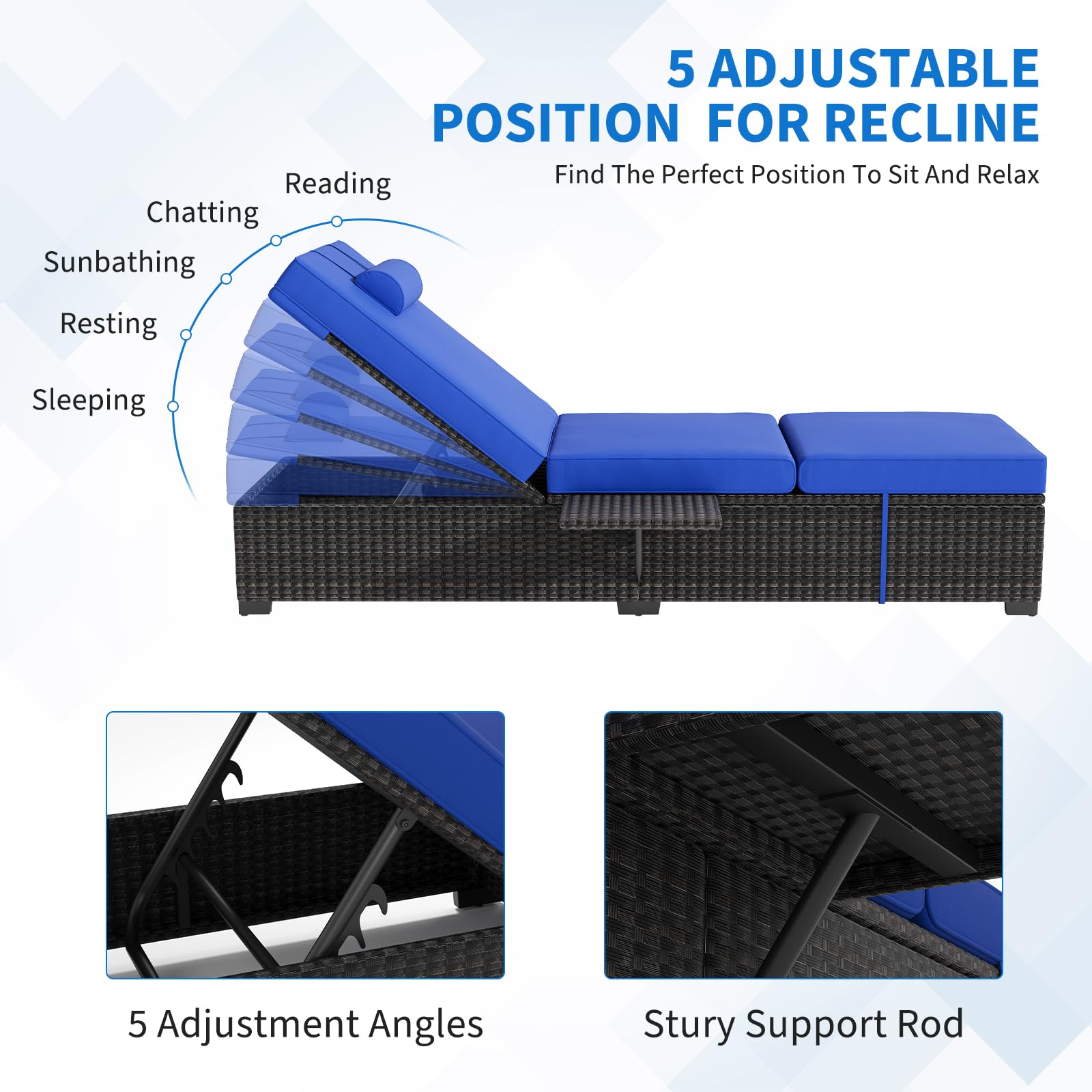 Juego de 2 Sillas de Jardín, S - Deck Chair Lounger reseña y precio
